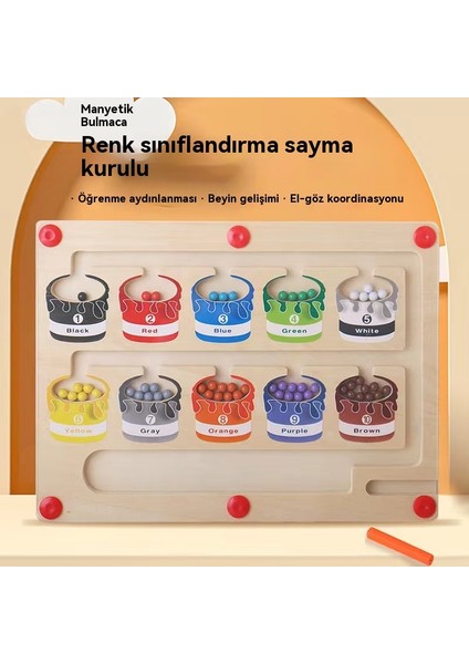 Manyetik Renk Sınıflandırma Sayma Tahtası Yürüyüş Ahşap Kalem Labirent Matematik Bulmaca Oyuncaklar (Yurt Dışından) indirimleri