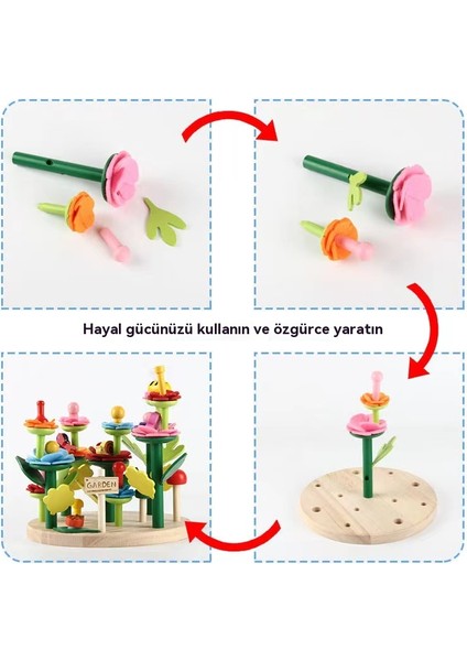 Çocuk Bulmaca Blok Bahçe Ahşap Oyuncak Kız Bulmaca Çok Yönlü Bahçe Seti Dıy Blok Yaratıcılık (Yurt Dışından) modelleri