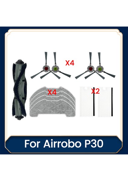 11 Adet Ana Fırça Yan Fırça Hepa Filtre Paspas Pedleri Airrobo P30 Robot Süpürge Aksesuarları Için (Yurt Dışından)