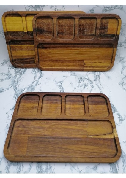 Dört bölmeli kahvaltı ve sunum tepsisi, 33x22 cm, şık ve kullanışlı tasarım