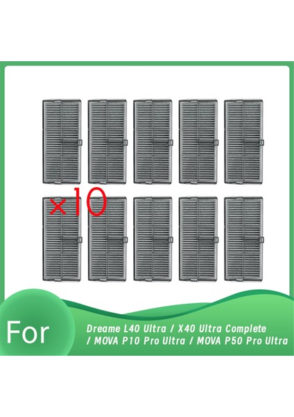 Dreame L40 Ultra / X40 Ultra Complete / Mova P10 Pro Ultra / Mova P50 Pro Ultra Robot Süpürge Için 10 Adet Filtre (Yurt Dışından)