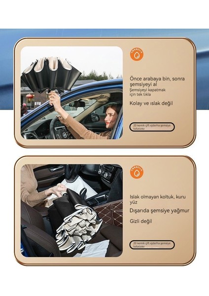 Tam Otomatik Ters Bant Yansıtıcı Şerit 20 Kemik Kalınlaştırılmış Şemsiye (Yurt Dışından)