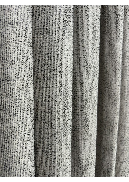 Bohem Kumaş Açık Gri Fon Perde 1/3 Sık Pile