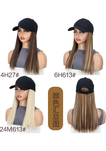 Kadın Beyzbol Şapkası Düz Saç Tek Parça Dekoratif Peruk (Yurt Dışından) modelleri