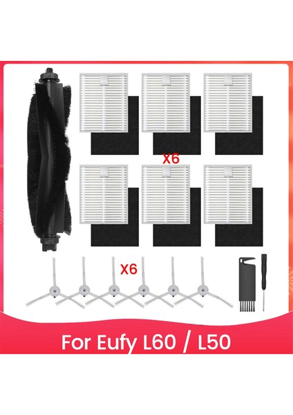 L60 Aksesuar Takımı Eufy L60 / L50 Robot Süpürge Parçaları Ana Yan Fırça Hepa Filtreleri Için Yedek Parça (Yurt Dışından)