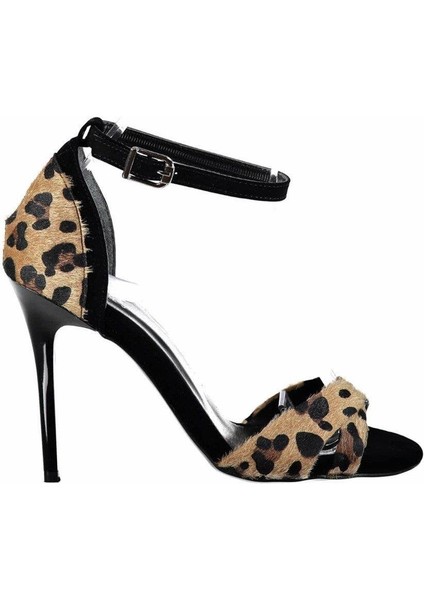B922113802 Siyah/leopar Süet Ince Topuklu Kadın Ayakkabı fiyatları