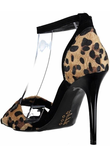 B922113802 Siyah/leopar Süet Ince Topuklu Kadın Ayakkabı fırsatları