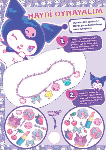 Kuromi - Çıkartmalı Etkinlik Kitabı (Stickerlı Boyama ve Ara-Bul Etkinlikli)