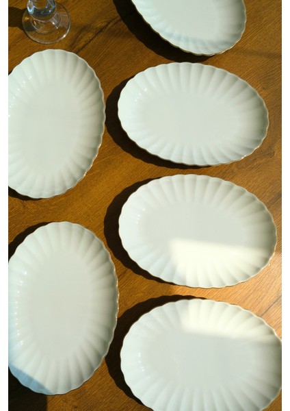 Bone Luz Altın File Kayık Tabak 24X17CM BNLZF24KY20 6 Lı