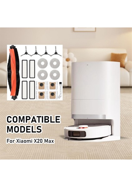 Xiaomi X20 Max, X20 Pro Elektrikli Süpürge Yedek Parçası Ana Yan Fırça Paspas Toz Torbaları Için Aksesuar Seti (Yurt Dışından) modelleri