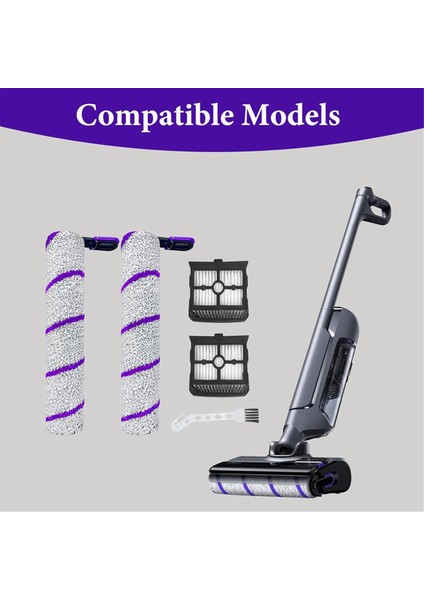 Narwal S20 Pro Kablosuz Islak Kuru Elektrikli Süpürge Için 2 Silindir Fırça ve 1 Temizleme Fırçası Yedek Parçaları ile 2 Filtre (Yurt Dışından) modelleri