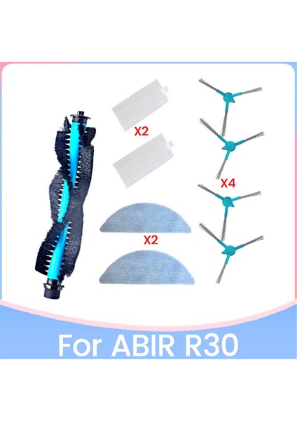 9 Adet Ana Fırça Yan Fırça Paspas Bezi Hepa Filtre Abır R30 Robot Süpürge Yedek Parçaları (Yurt Dışından)