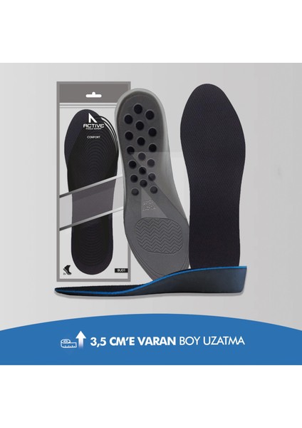 Bu01 - 3,5 Cm Boy Uzatıcı | Gizli Topuk Yükseltici, Yastıklamalı Boy Uzatma İç Tabanlık