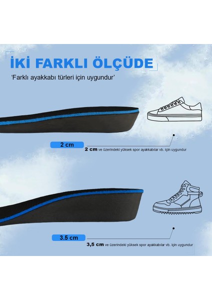 Bu01 - 3,5 Cm Boy Uzatıcı | Gizli Topuk Yükseltici, Yastıklamalı Boy Uzatma İç Tabanlık