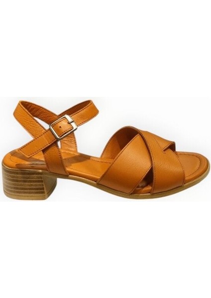 Kadın Topuklu Sandalet Taba - 39