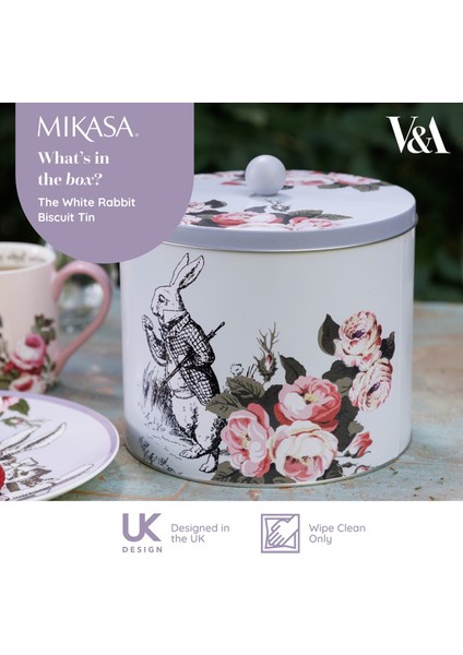 x V&a Alice In Wonderland Teneke Bisküvi Kutusu 18X15CM