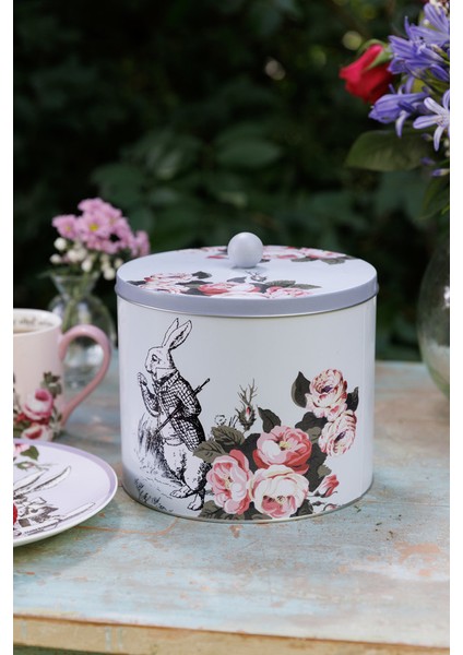 x V&a Alice In Wonderland Teneke Bisküvi Kutusu 18X15CM