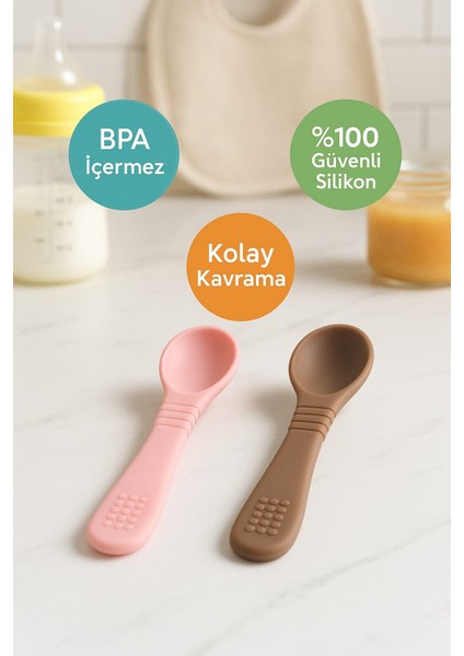 2li Silikon Bebek Mama Kaşığı