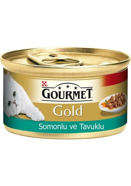 Somon ve Tavuklu Yetişkin Konserve Kedi Maması 85 gr