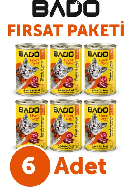Yetişkin Yaş Kedi Maması Ciğerli 400GR 6Lı
