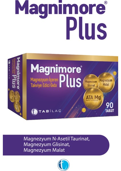 Plus Magnezyum 90 Tablet N-Asetil Taurinat Bisglisinat Malat