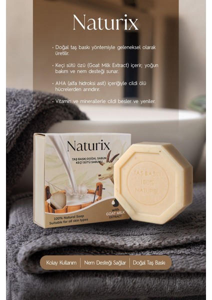 Keçi Sütü Özlü Taş Sabun 3'lü Eko Paket Peeling Etkili - 3X125 gr modelleri
