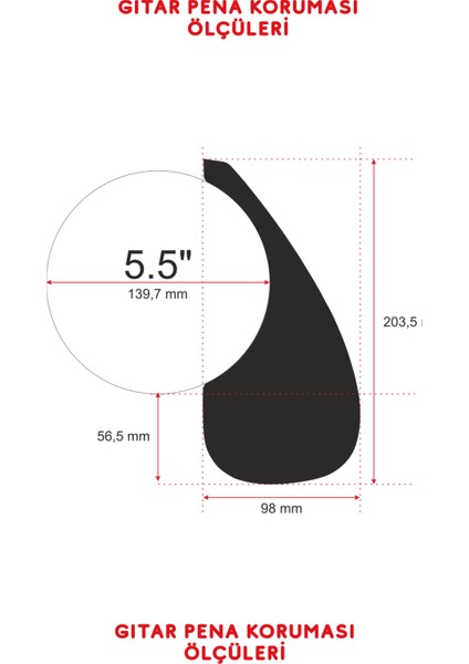 Pickguard Akustik Gitar Kendinden Yapışkanlı (Pena Korumalığı)