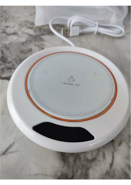 USB Isıtmalı Bardak Altlığı LED Ekranlı 3 Kademe Sıcaklık Ayarı - Beyaz fiyatları