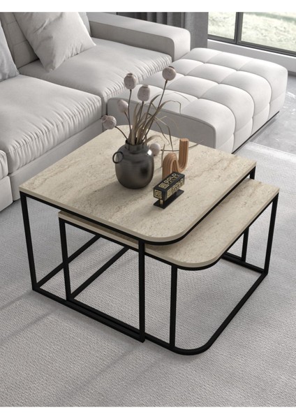 Orta Sehpa Damla Ikili Lüx Traverten