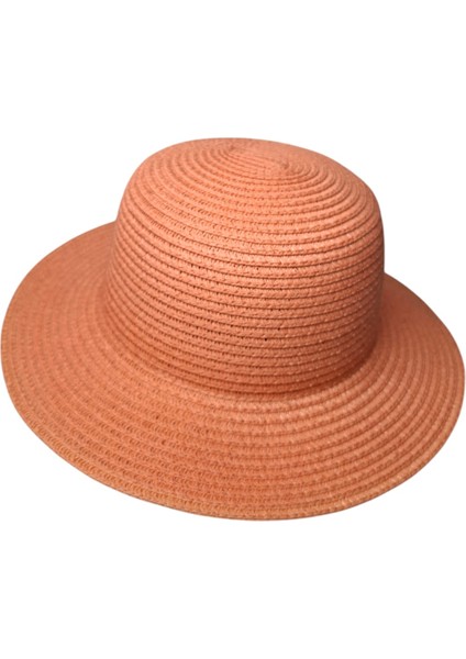 Spteks Kitti 9-15 Yaş Kız Çocuk Mercan Renk Düz Desen Hasır Yazlık Şapka fiyatları