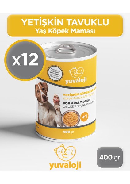 Yetişkin Köpekler Için Tavuk Parça Etli Soslu Yaş Köpek Maması