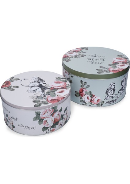 x V&a Alice In Wonderland Teneke Kek, Bisküvi Saklama Kabı 2li modelleri