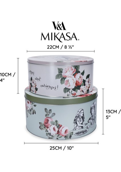 x V&a Alice In Wonderland Teneke Kek, Bisküvi Saklama Kabı 2li indirimleri