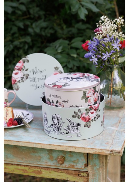 x V&a Alice In Wonderland Teneke Kek, Bisküvi Saklama Kabı 2li