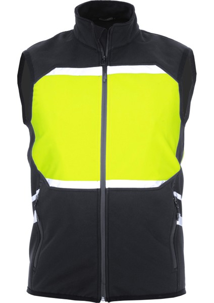 Reflektörlü Softshell Motosiklet ve Iş Güvenliği Yeleği