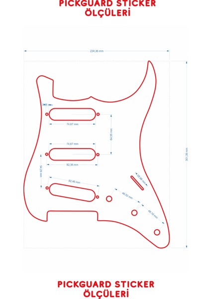Strat Kasa Elektro Gitar Sss Pickguard Sticker fırsatları