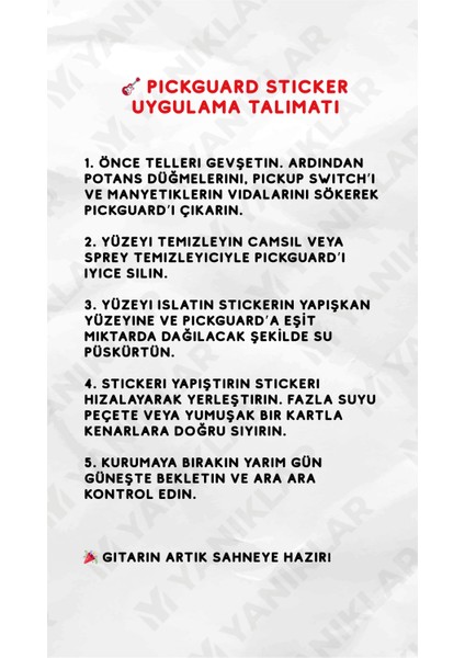 Strat Kasa Elektro Gitar Sss Pickguard Sticker indirimleri