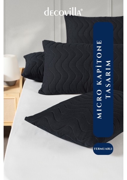 Micro Kapitone Yastık Alezi Sıvı Geçirmez Tekli Yastık Koruyucu 50X70