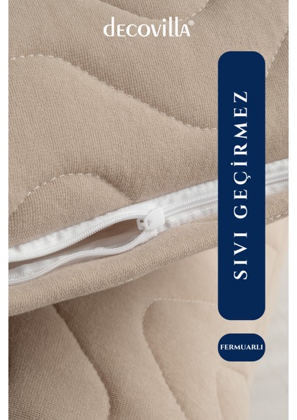 Micro Kapitone Yastık Alezi Sıvı Geçirmez Tekli Yastık Koruyucu 50X70
