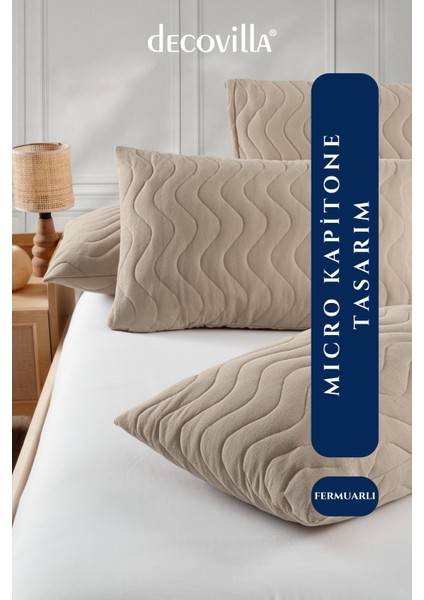 Micro Kapitone Yastık Alezi Sıvı Geçirmez Tekli Yastık Koruyucu 50X70