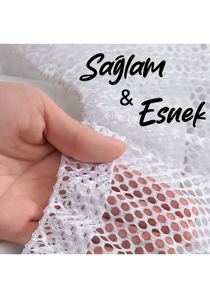 1 Adet Ipli Çamaşır Yıkama Filesi - Koruyucu Çamaşır Yıkama Torbası 40X60 cm Beyaz fırsatları