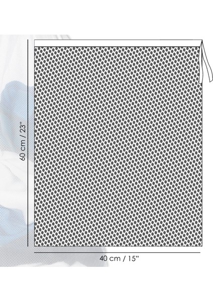 1 Adet Ipli Çamaşır Yıkama Filesi - Koruyucu Çamaşır Yıkama Torbası 40X60 cm Beyaz indirimleri