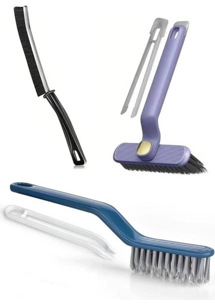 Cımbızlı Sökme Aparatlı + Döner Başlıklı + Dar Alan Ince Temizlik Fırçası 5 Parça Set