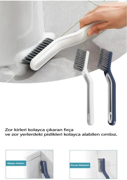Cımbızlı Sökme Aparatlı + Döner Başlıklı + Dar Alan Ince Temizlik Fırçası 5 Parça Set