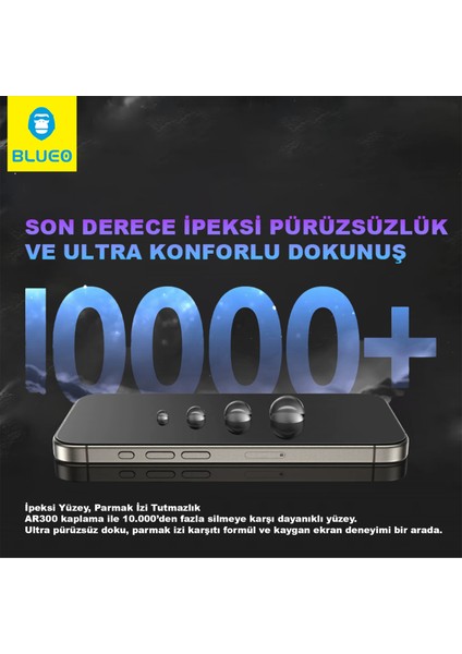 Crystal iPhone 16 Pro Max Uyumlu 7 Mohs Sertlik 3 Kat Çizilmeye Dayanıklı Cam Ekran Koruyucu Aparat