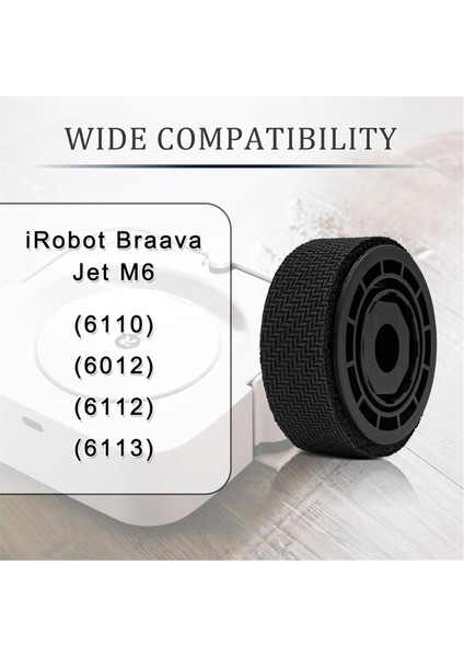Irobot Braava Jet M6 (6110) (6012) (6112) (6113) Için Tekerlek Lastikleri Değişimi En Iyi Wi-Fi Bağlantılı Robot Kaymaz (Yurt Dışından)