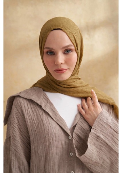 Müslin Yaprak Desen Şal 3351-322 Zeytin fiyatları