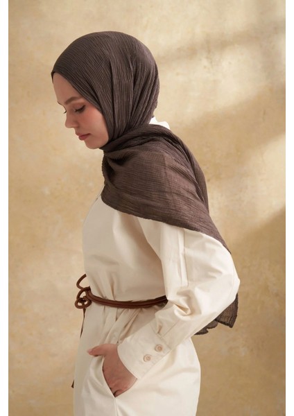 Müslin Yaprak Desen Şal 3351-134 Füme fiyatları