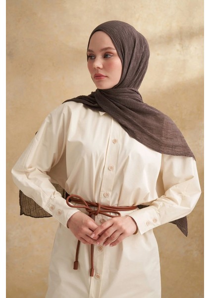 Müslin Yaprak Desen Şal 3351-134 Füme modelleri