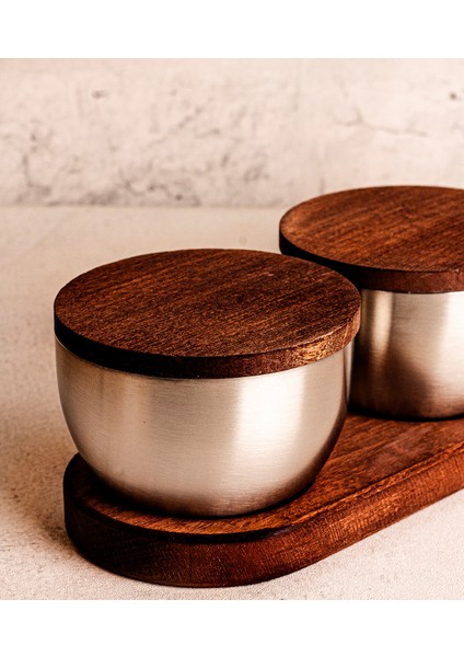Bambu Kapak Çelik Çerezlik 7 Parça Sızdırmaz Saklama Kabı 9cm modelleri